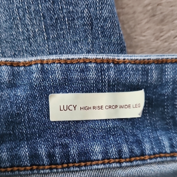 Kut from the Kloth Distressed Blue Ankle Jeans - Picture 7 of 13